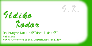 ildiko kodor business card